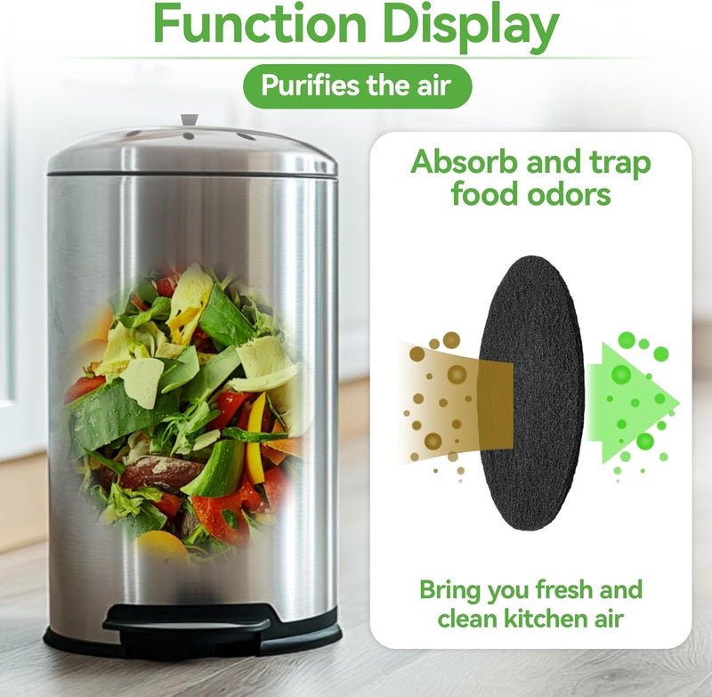 Rainflow 10PCS Compost Bin Charcoal Filters- 6.7inch Activated Carbon Filters，Round Charcoal Replacements for Kitchen Compost Bin Pail Replacement,Countertop Home Bucket Refill - Image 4